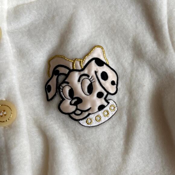 Vintage 90s MiMi Fashion Hoodie Jacket Unisex Size 2T White Fleece Dalmatian Dog - Picture 3 of 4